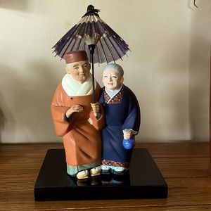 Vintage Japanese Hakata Urasaki Elderly Couple